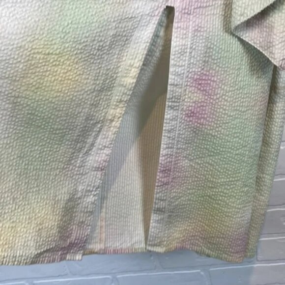 JUST Female Nikki Pastel Seersucker midi Maxi Dress Tie Dye Obi Robe Kimono  MED - Picture 9 of 12